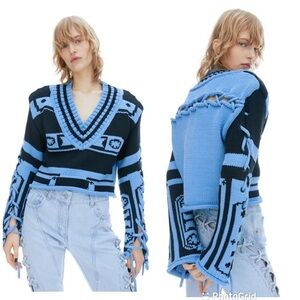 H&M Studio Collection Chunky Knit Sweater Black/Blue